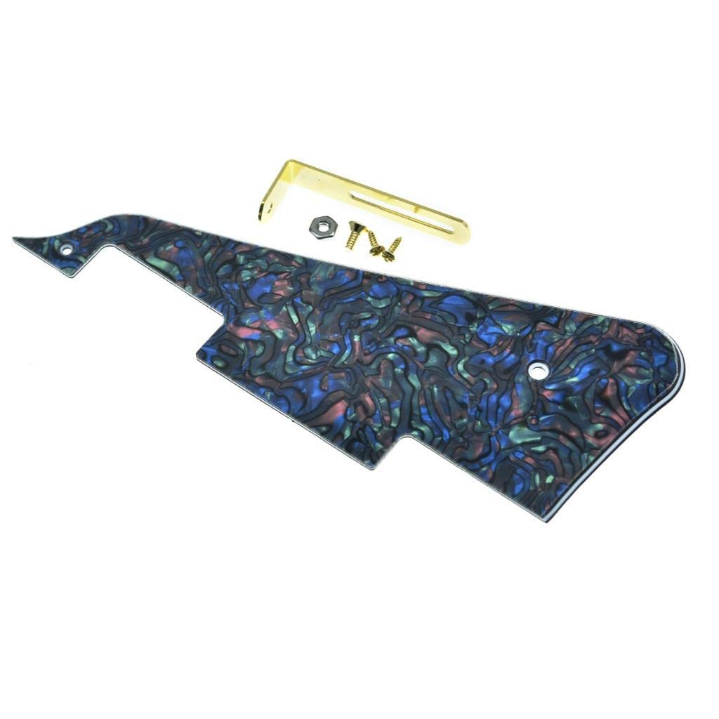 Dopro LP Guitar Pickguard and LP Stainless Steel Bracket with Gold Steel Mounting Screws for USA Les Paul Abalone Pearl